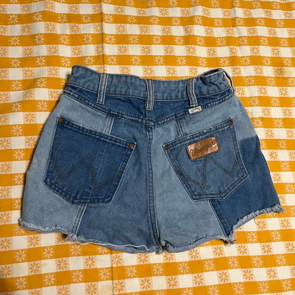 Wrangler x billabong patchwork denim shorts
